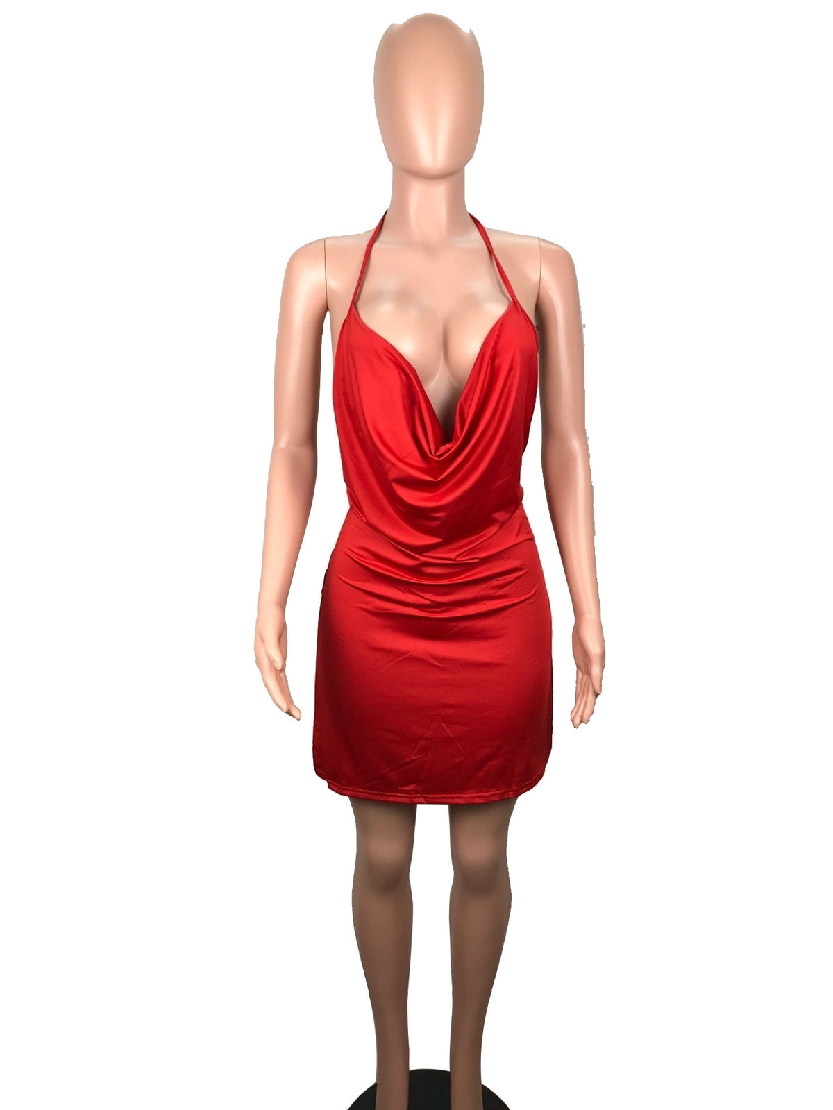Women's Spaghetti Strap Backless Short Dress
