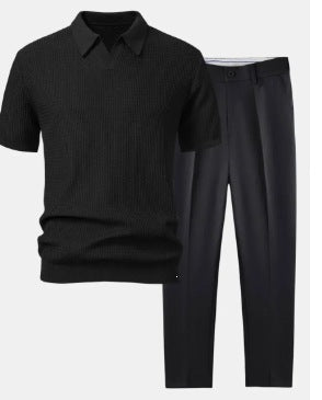 Men's Loose Short-Sleeve Shirt and Pants Set
