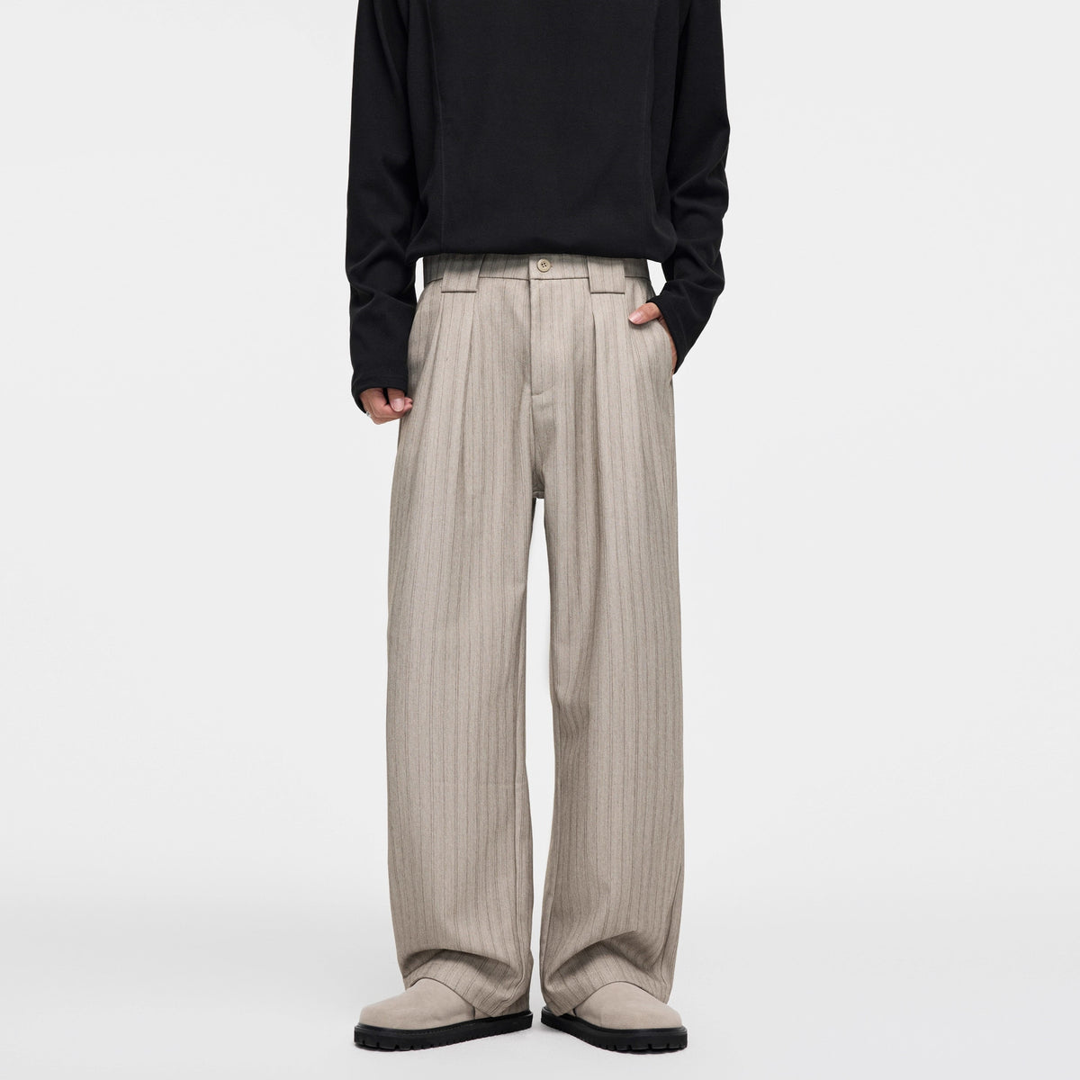 Men's Retro Striped Loose-Fit Casual Pants