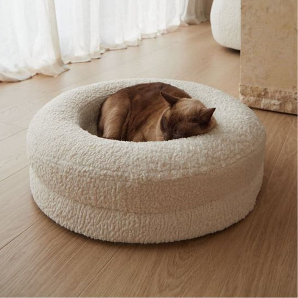 Round Teddy Velvet Pet Bed