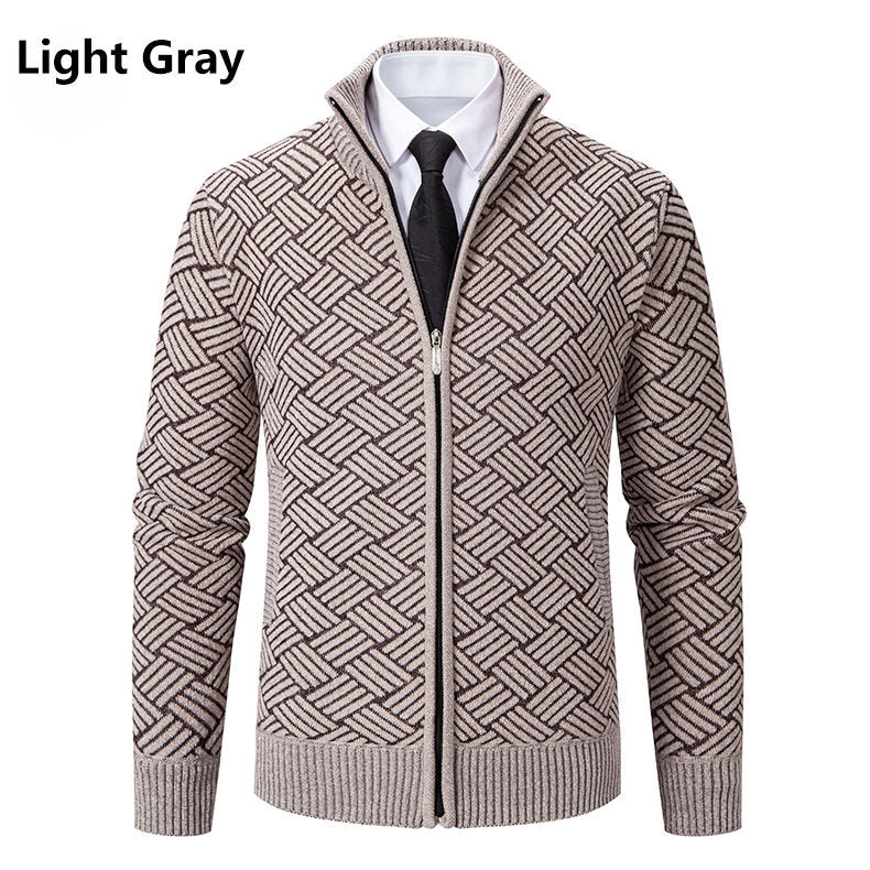 Men's Fleece-Lined Knit Cardigan