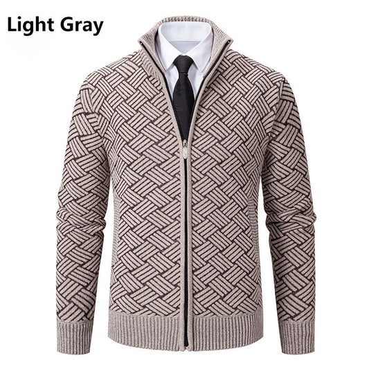 Men's Fleece-Lined Knit Cardigan