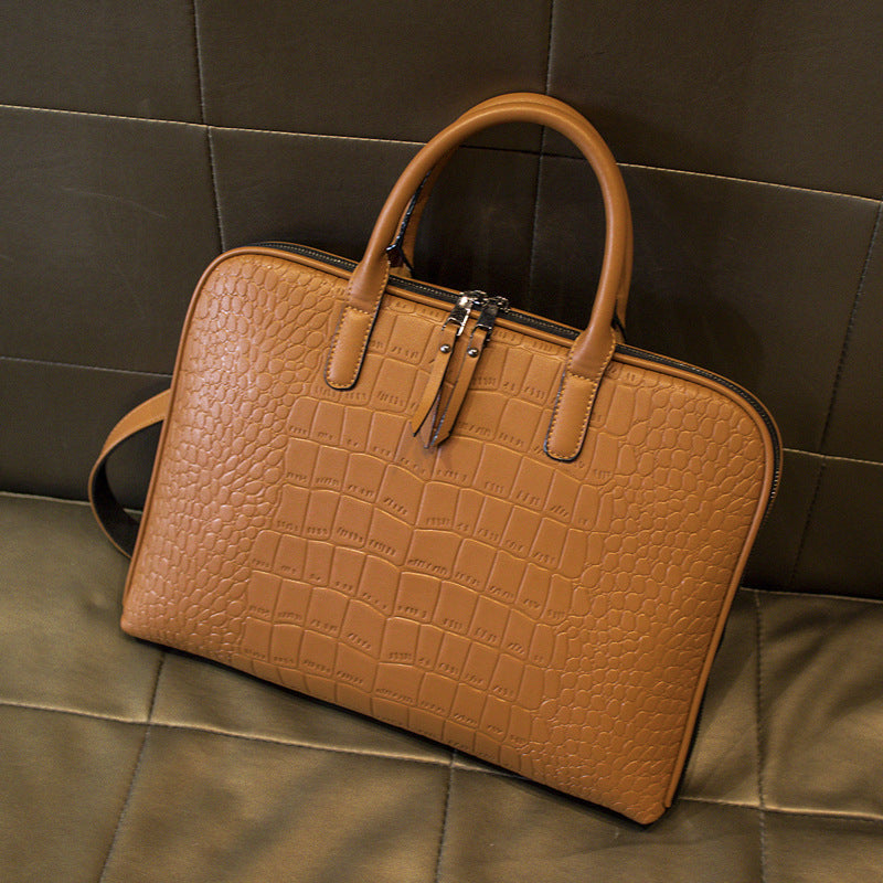 Leather Laptop Briefcase Handbag