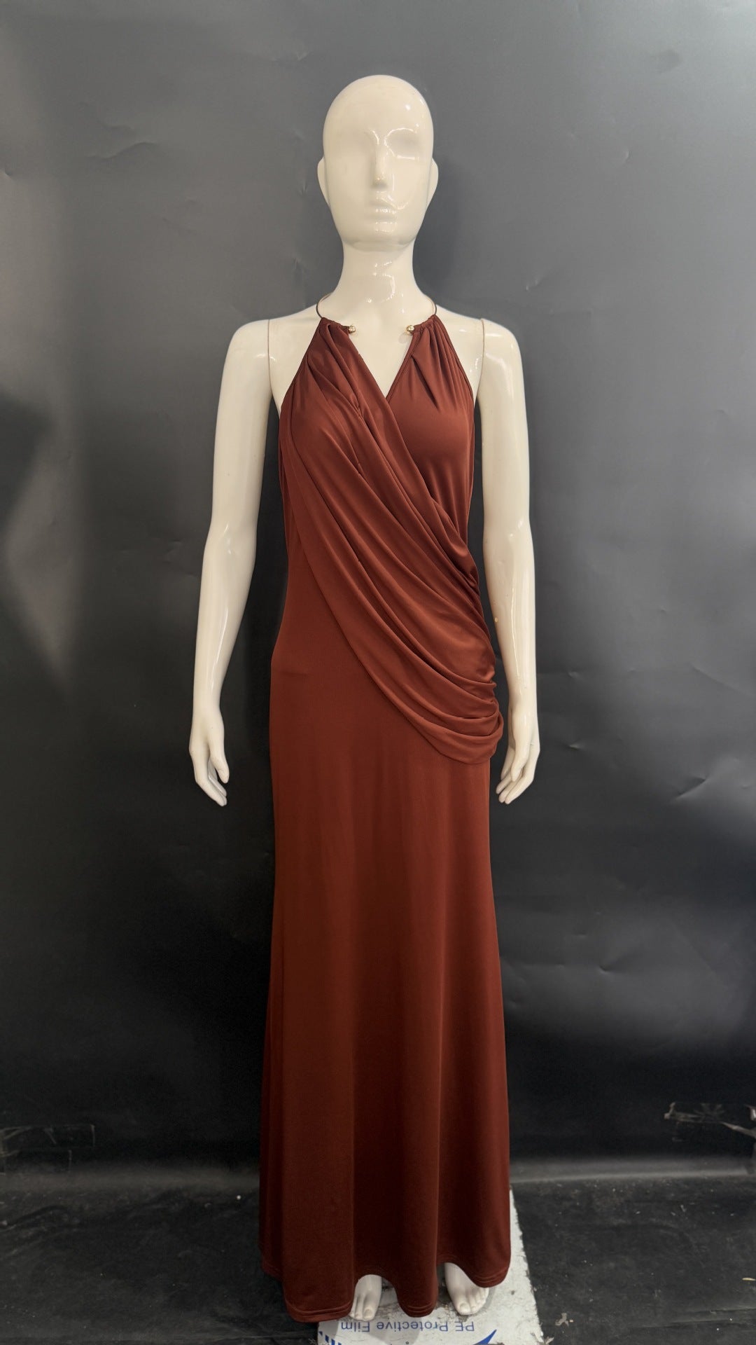 Women's Pleated Halter Bodycon Dress