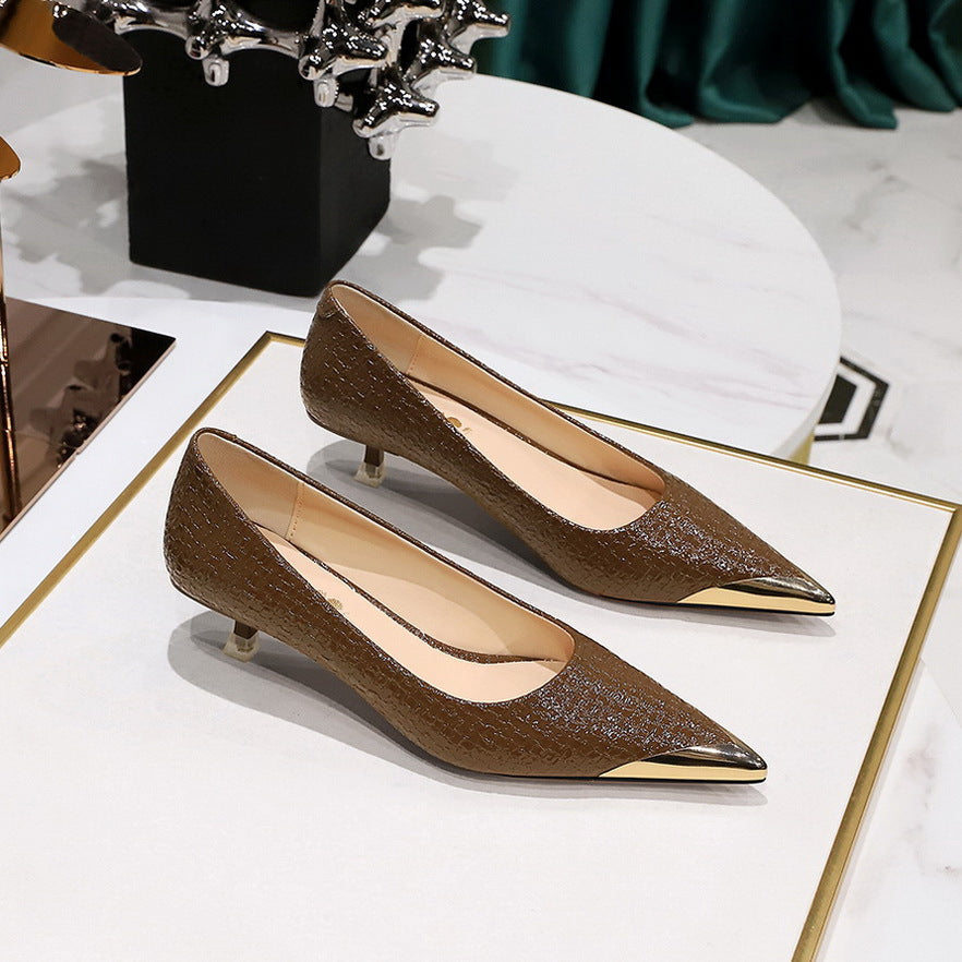 Women's Metal Pointed-Toe Stiletto Pumps