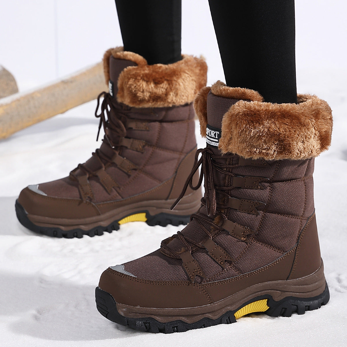 Fleece-Lined Winter Snow Boots