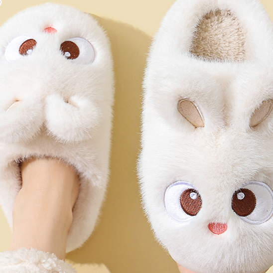 Plush Fleece-Lined Indoor Slippers for Women