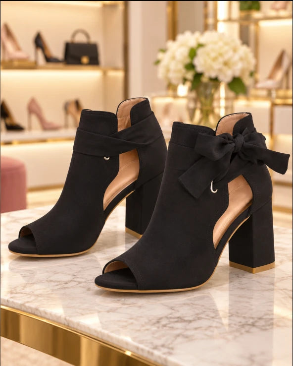 Women's Mesh Block Heel Sandals with Ankle Strap