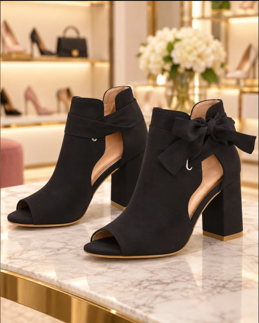 Women's Mesh Block Heel Sandals with Ankle Strap