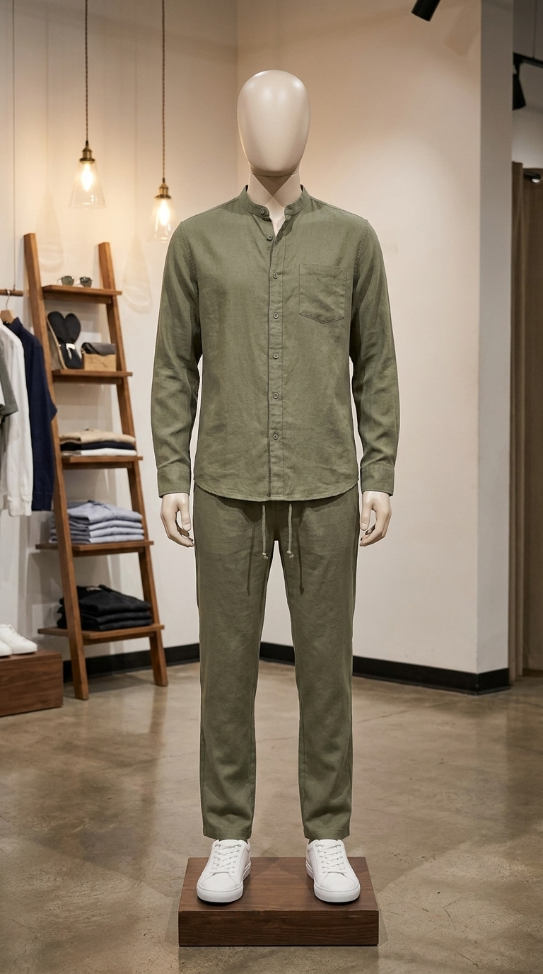 Men's Tencel Linen Suit Set