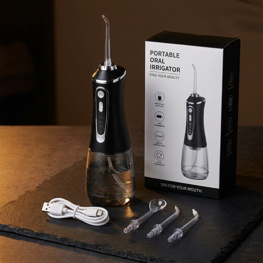 Black Water Flosser set, dark tone lifestyle