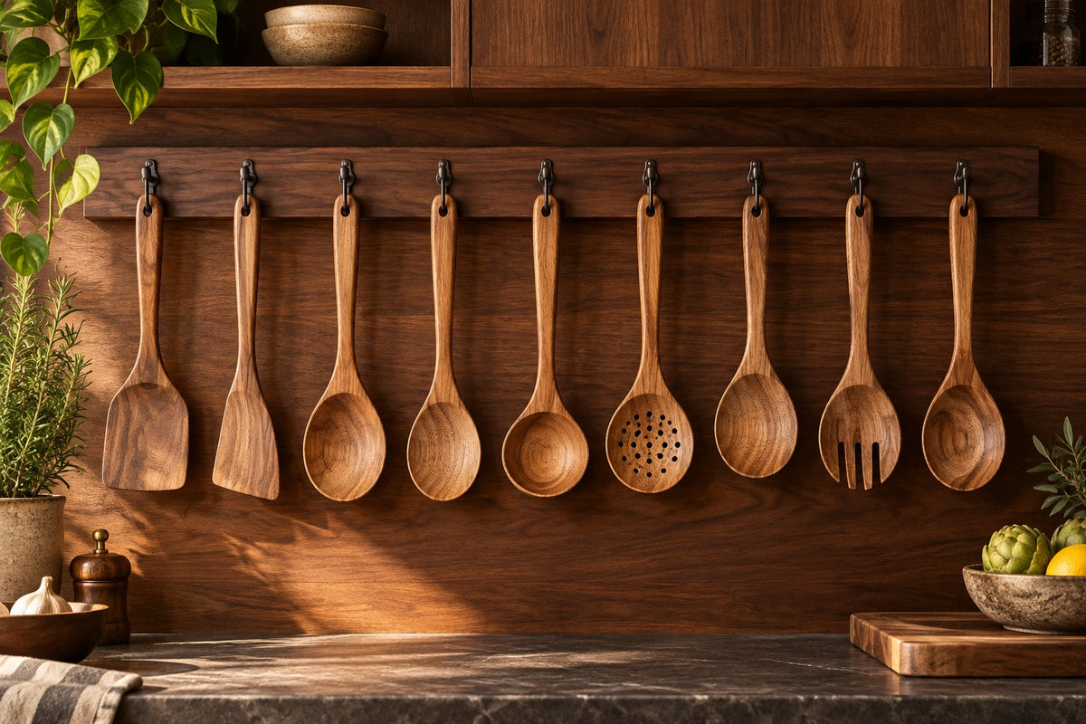 Acacia Wood Kitchen Utensil Set