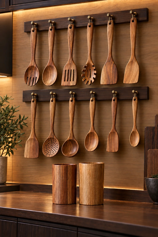 Acacia Wood Kitchen Utensil Set