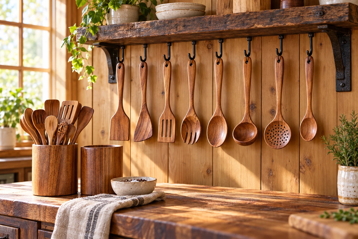 Acacia Wood Kitchen Utensil Set