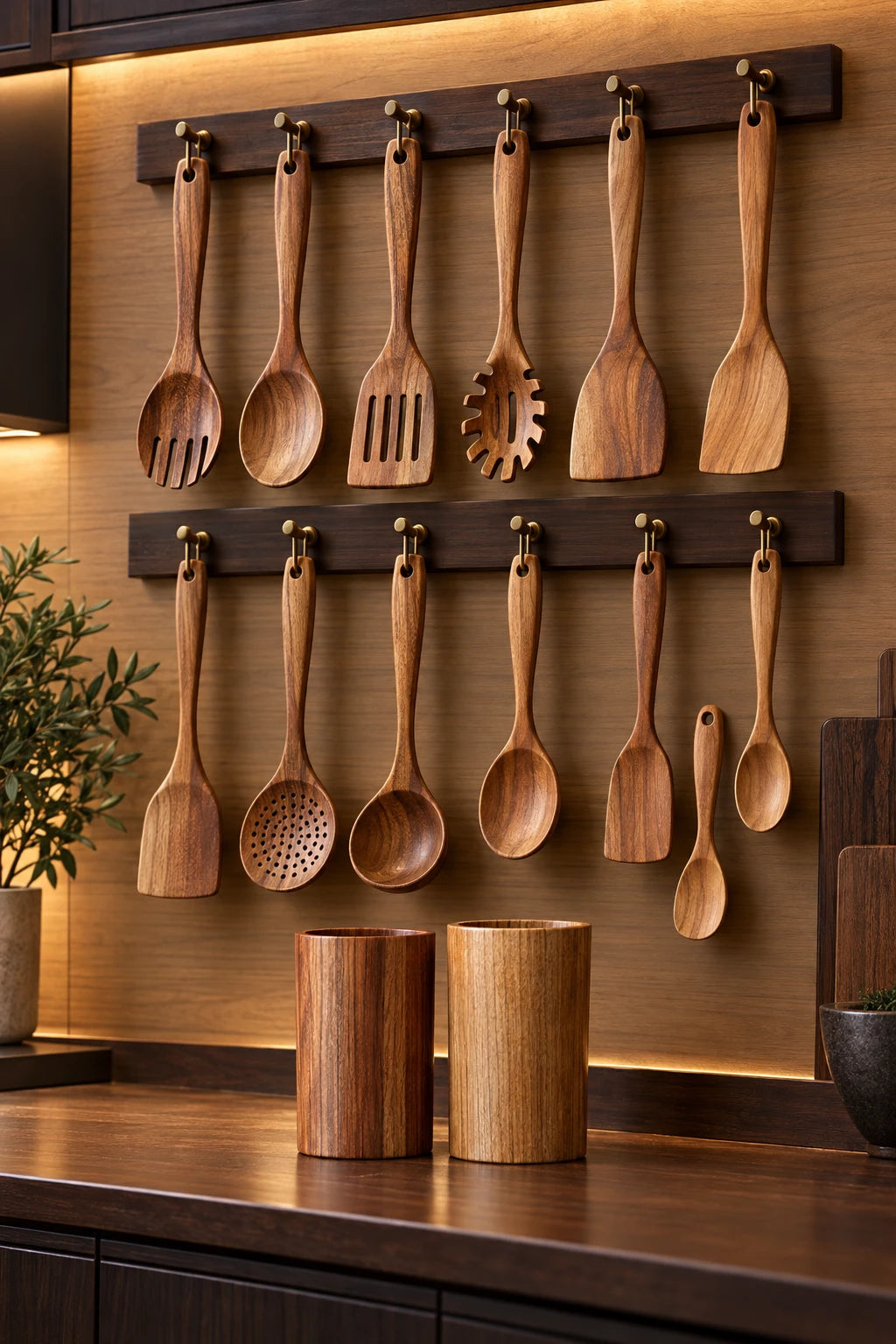 Acacia Wood Kitchen Utensil Set