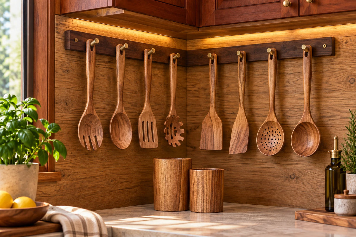Acacia Wood Kitchen Utensil Set