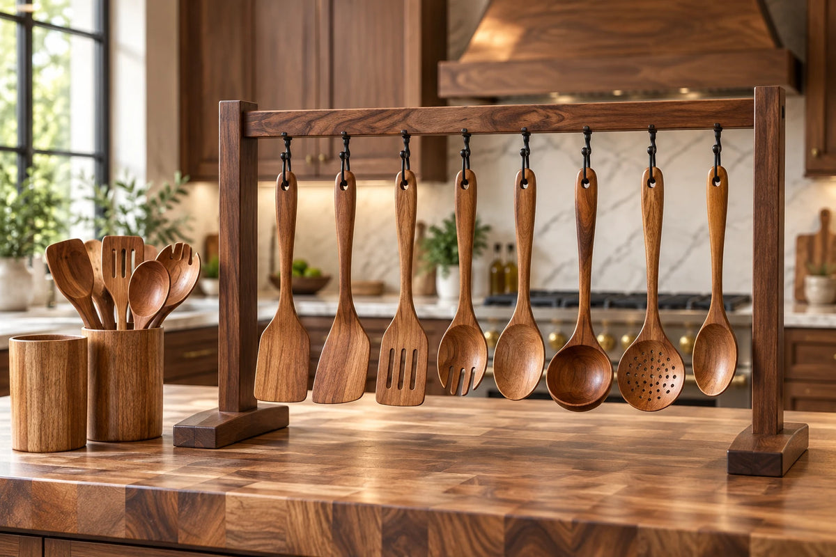 Acacia Wood Kitchen Utensil Set