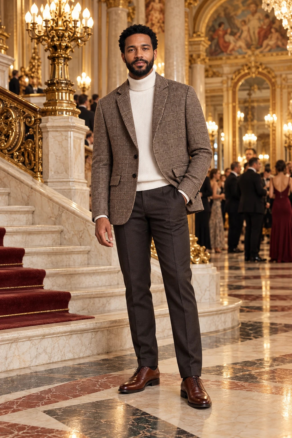 Men's Wool Blazer in brown